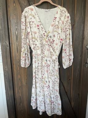 Gap floral wrap dress